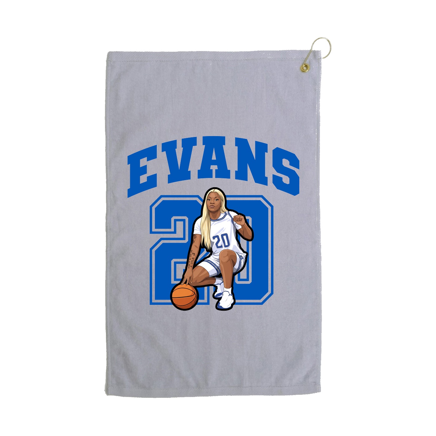 Golf Towel — Number in Grey
