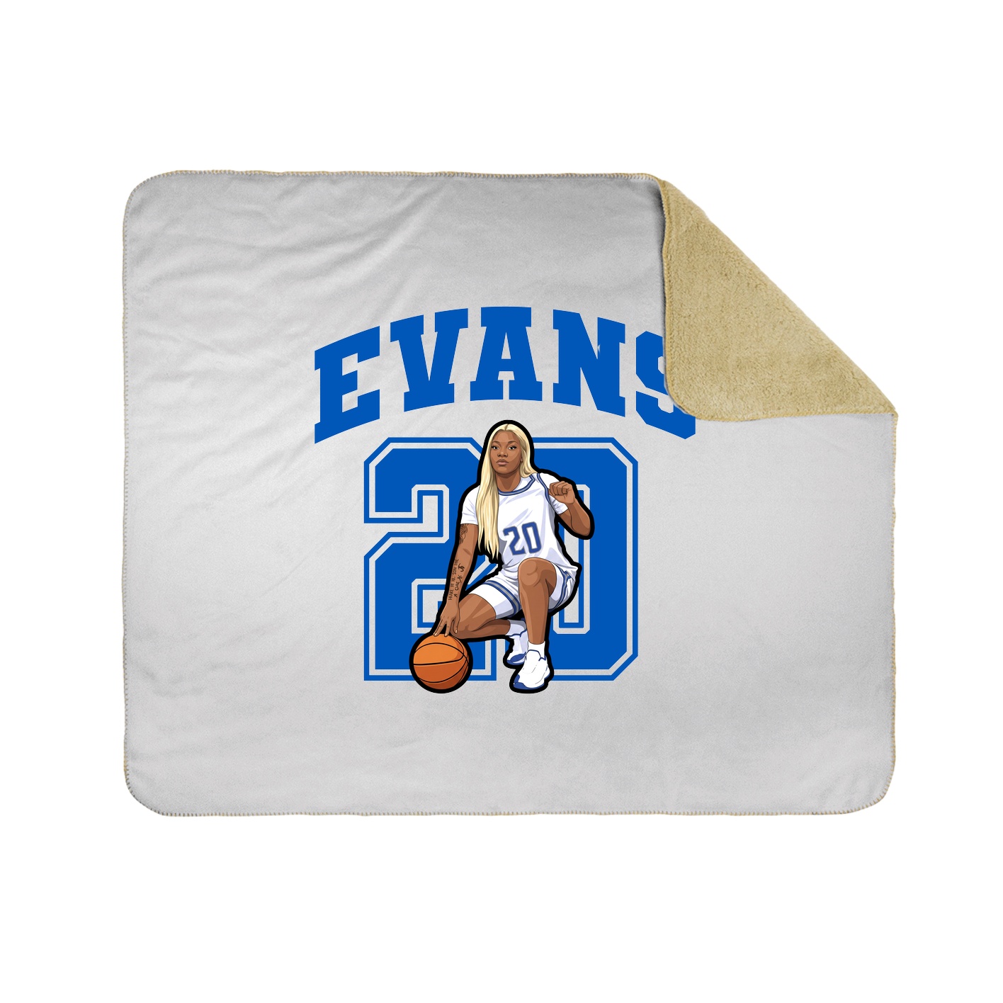 Throw Blanket — Number in White