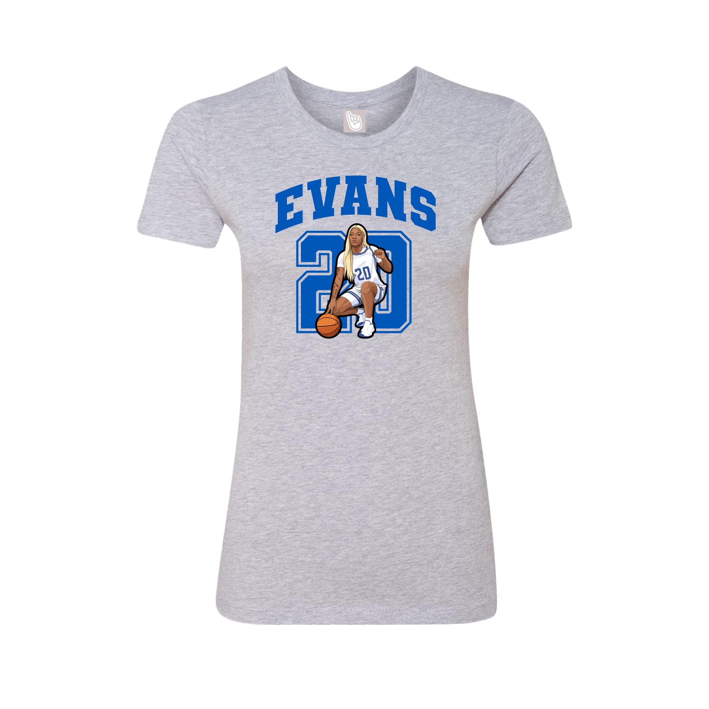 Fitted Women's Tee — Number in Grey
