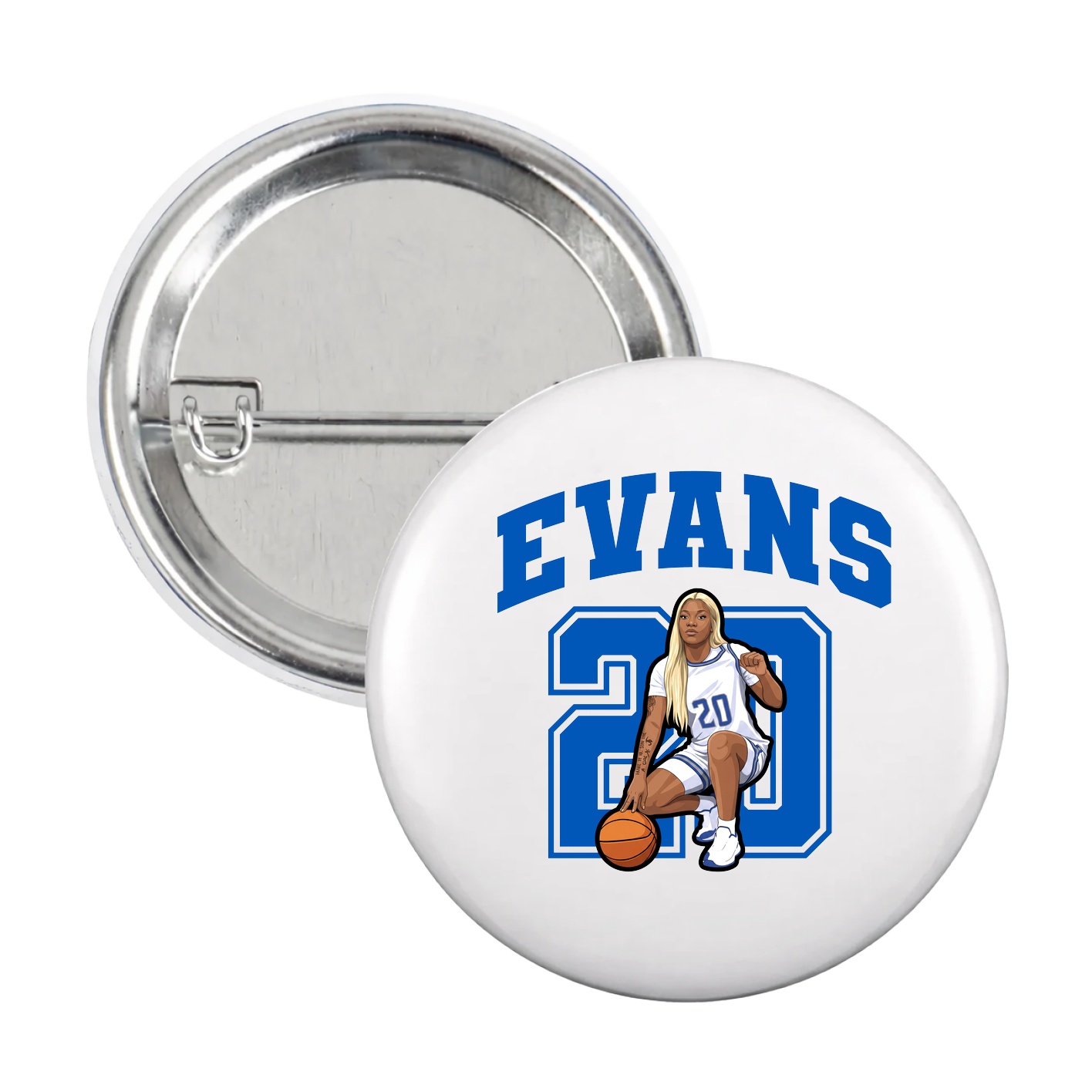 Game Day Button — Number in White