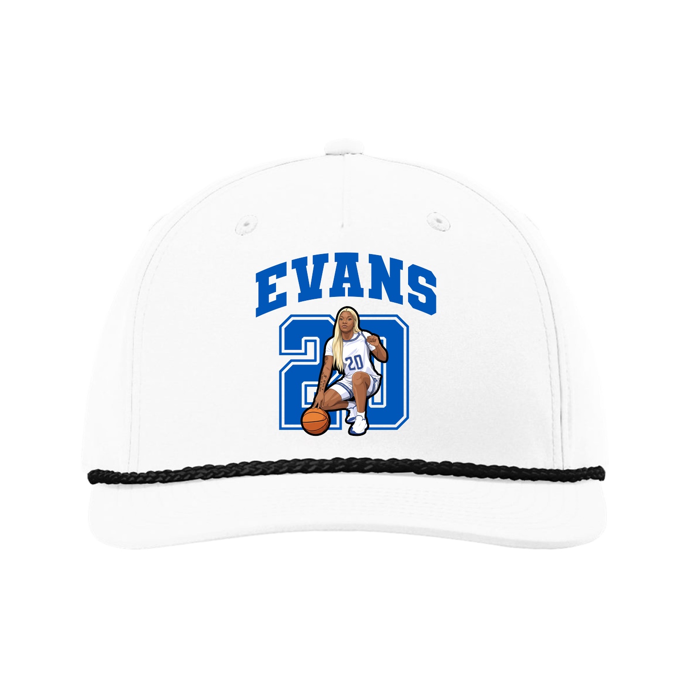 Five-Panel Classic Rope Cap — Number in White