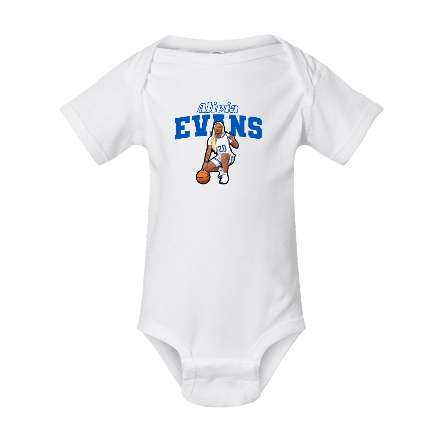 Baby Onesie — Name Arch in White