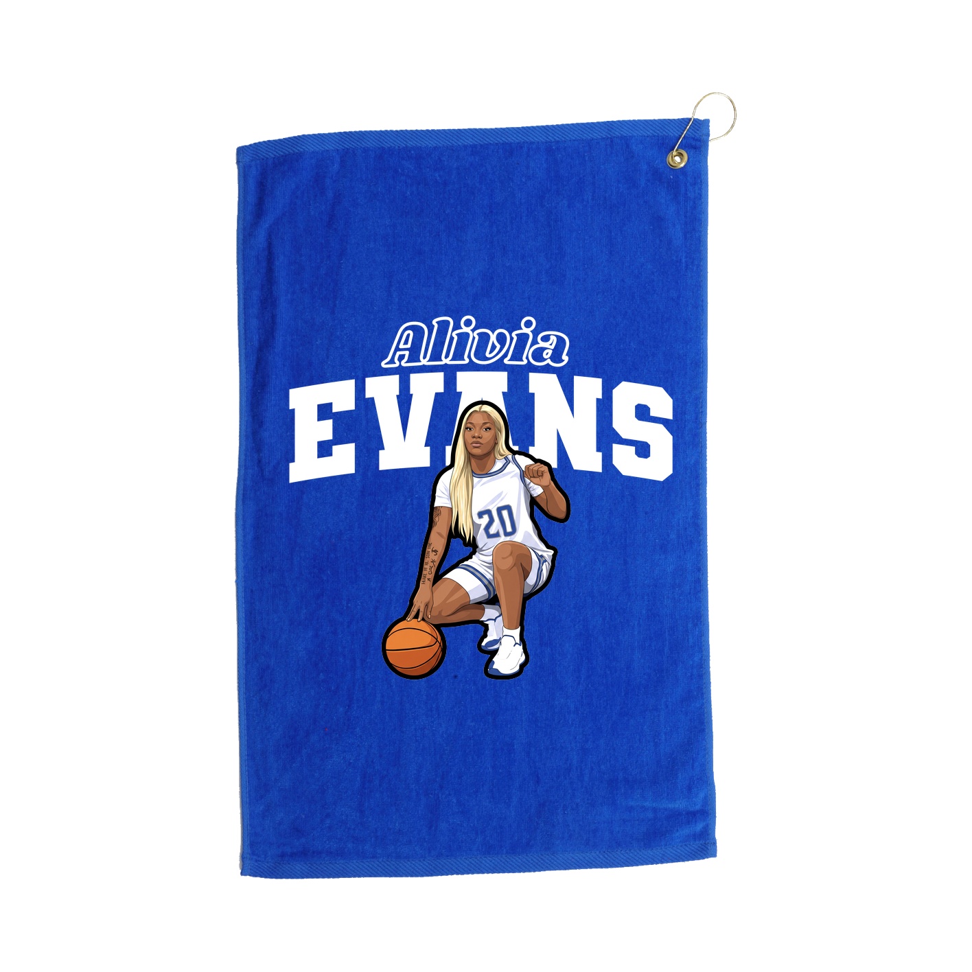 Golf Towel — Name Arch in Royal