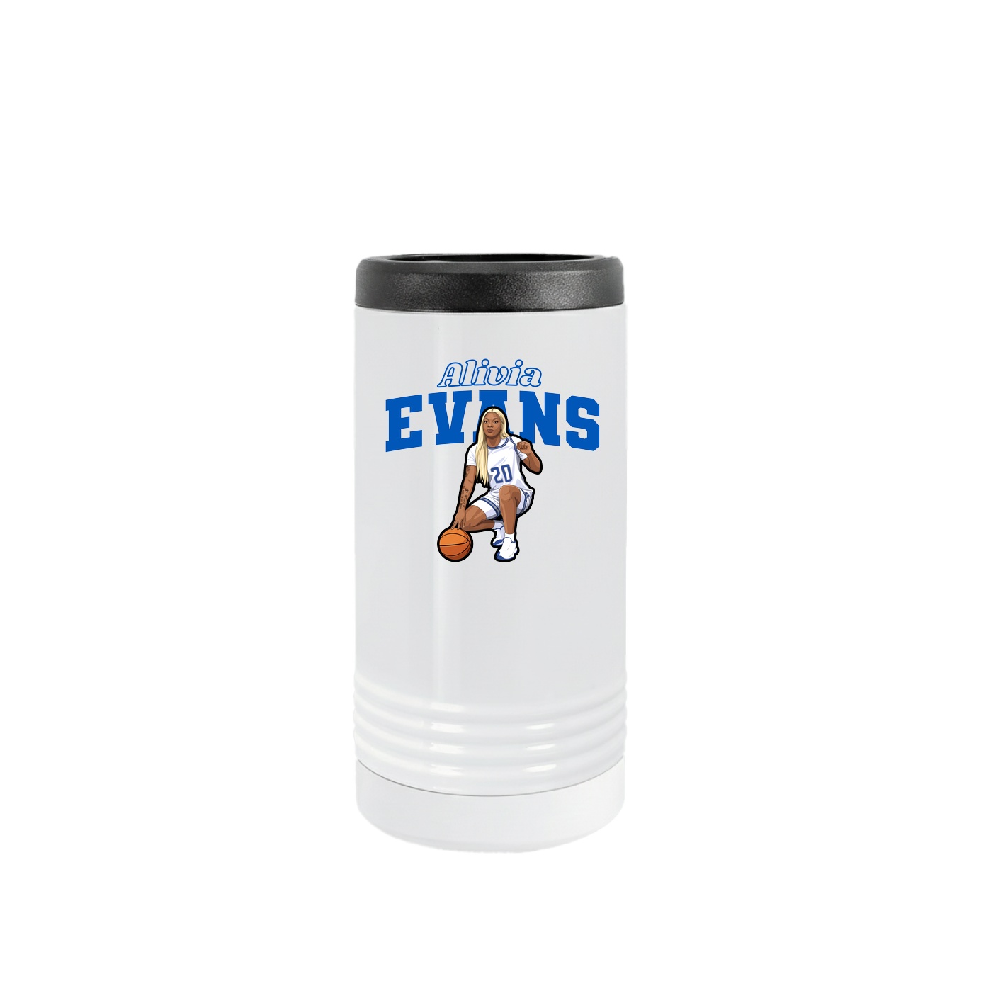 Slim Beverage Holder — Name Arch in White
