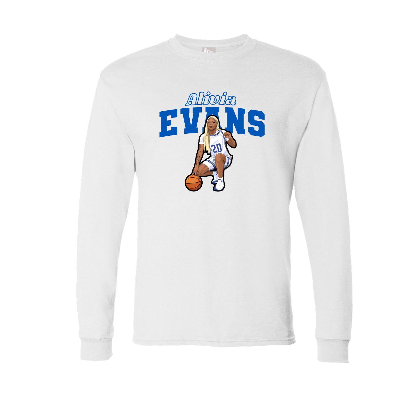 Long Sleeve Tee — Name Arch in White