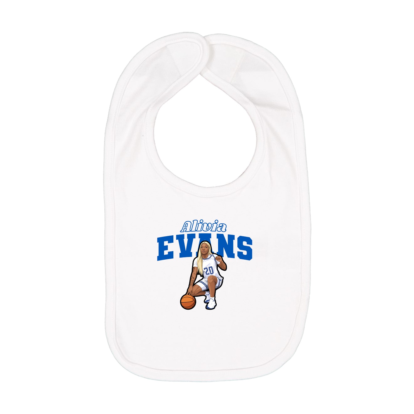 Infant Bib — Name Arch in White