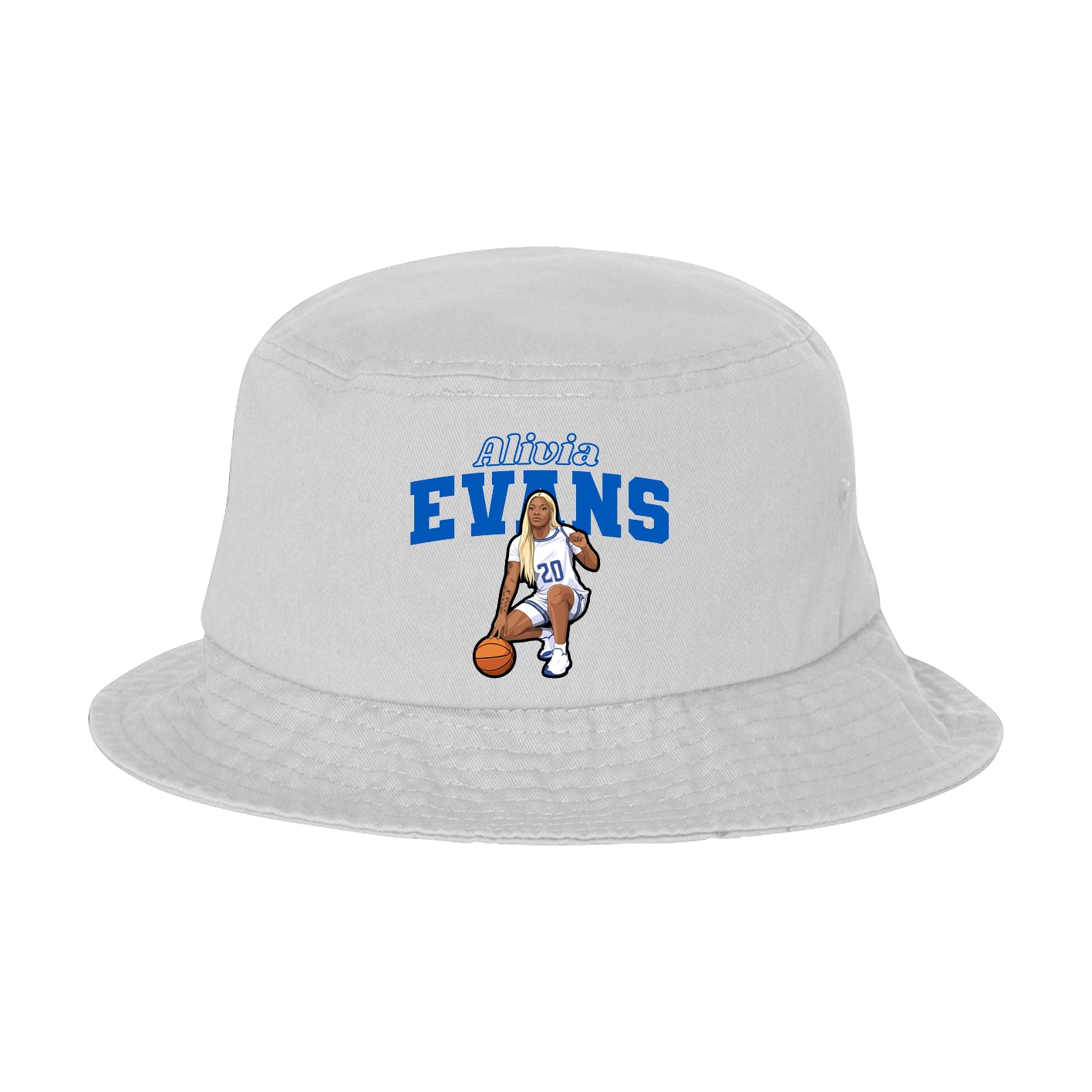 Bucket Cap — Name Arch in White