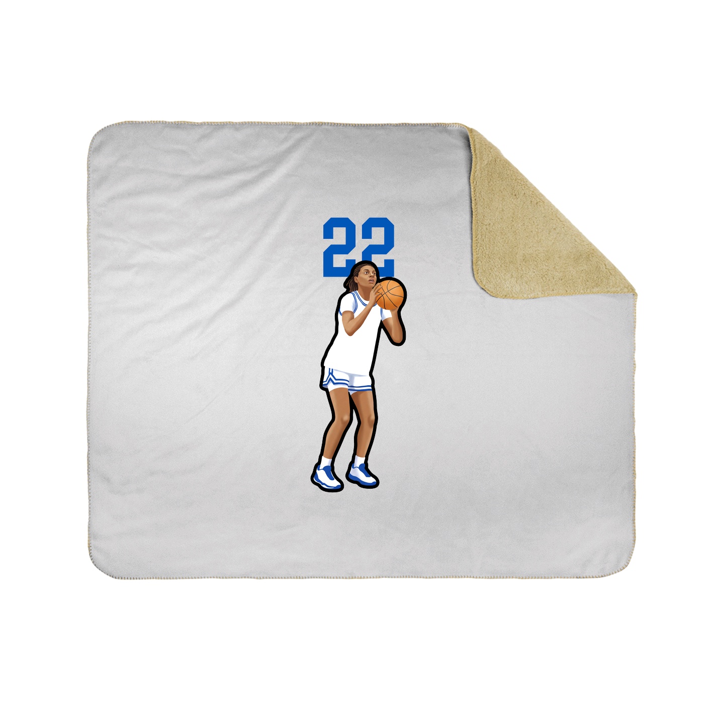 Throw Blanket — Number Top in White
