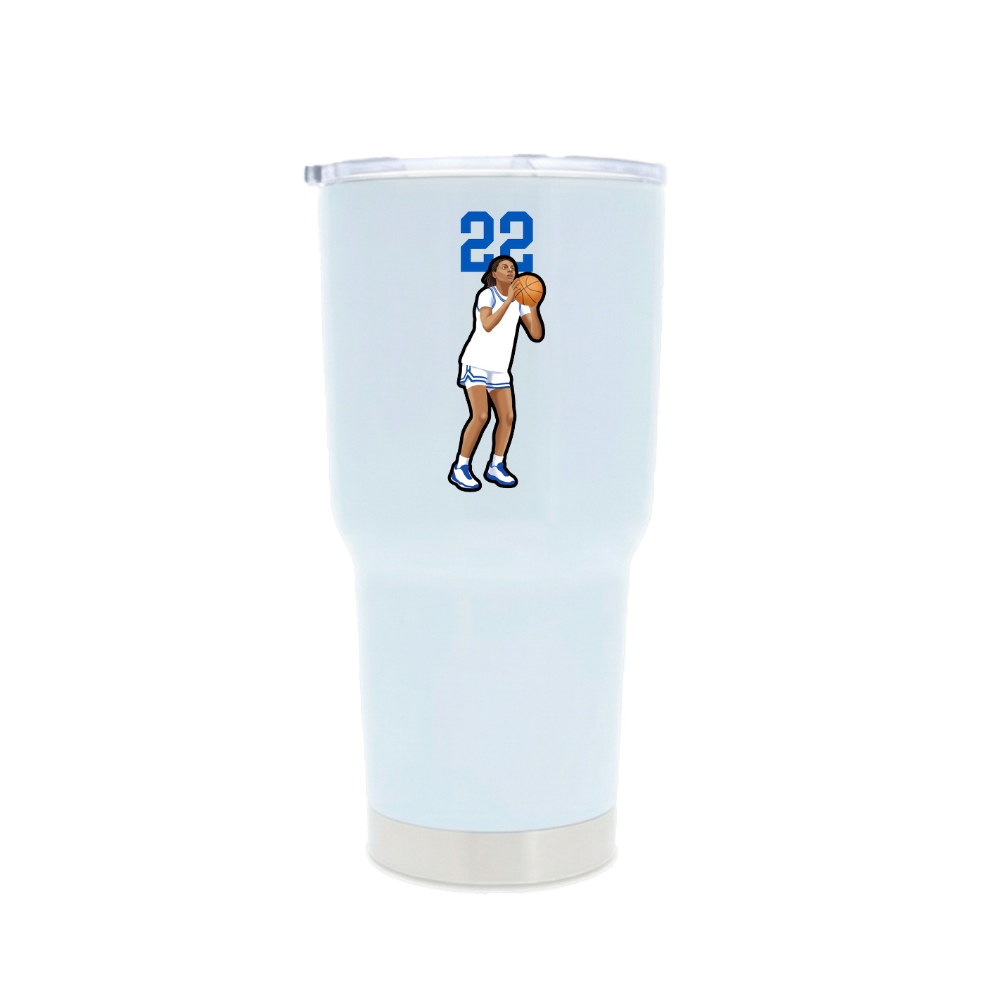 30oz Stainless Steel Tumbler — Number Top in White