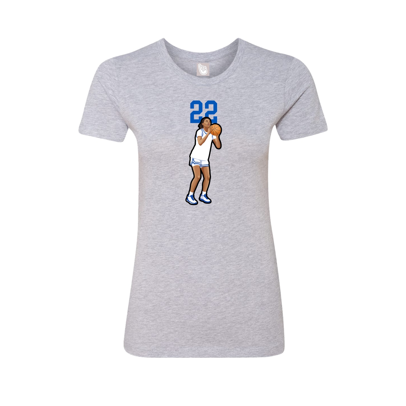Fitted Women's Tee — Number Top in Grey