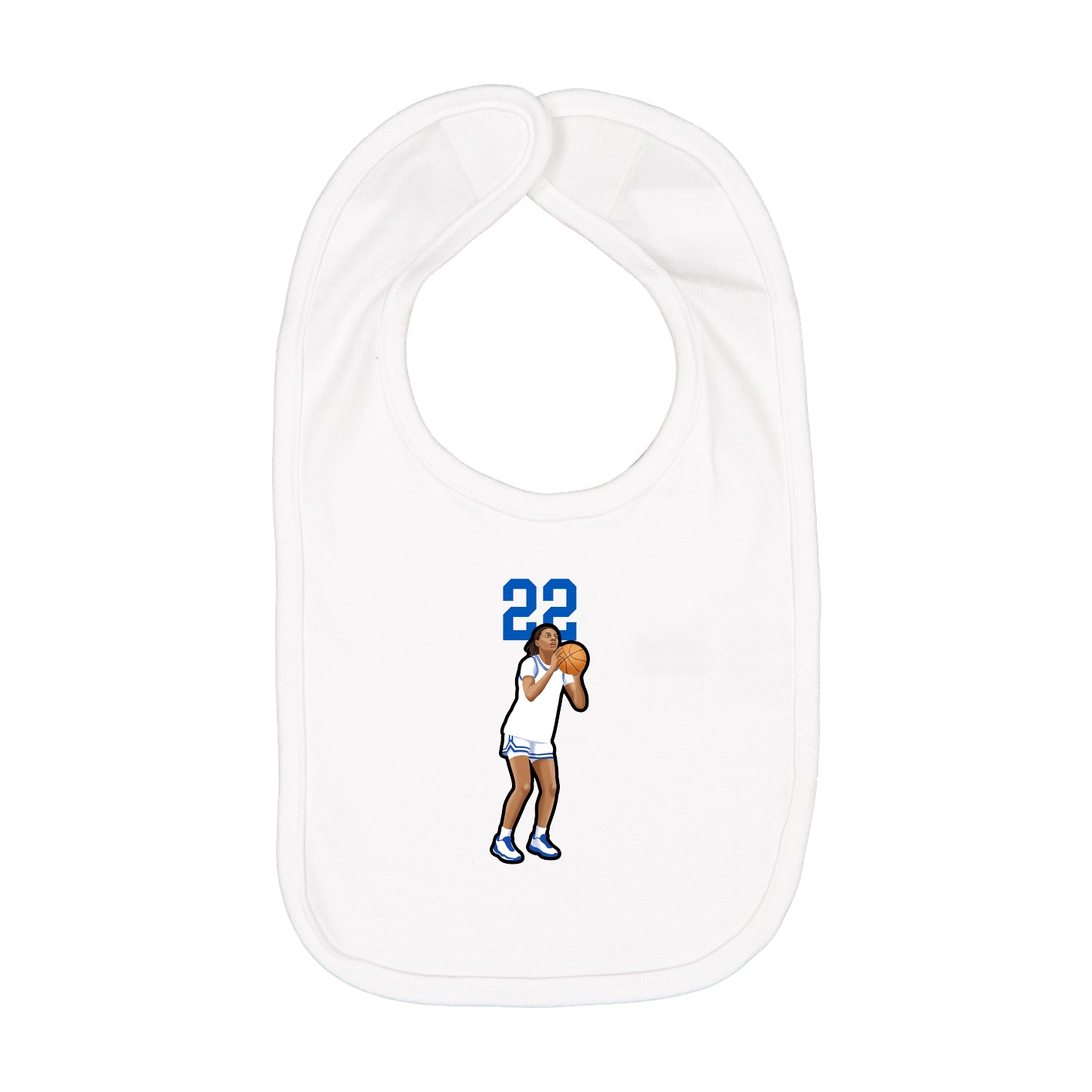 Infant Bib — Number Top in White