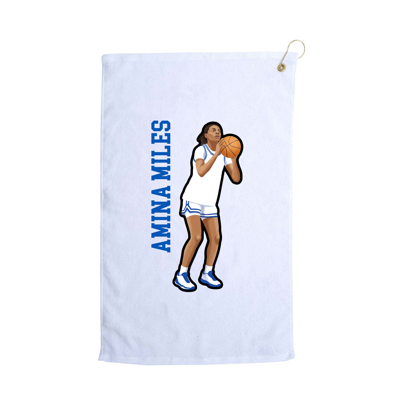 Golf Towel — Name Vertical in White