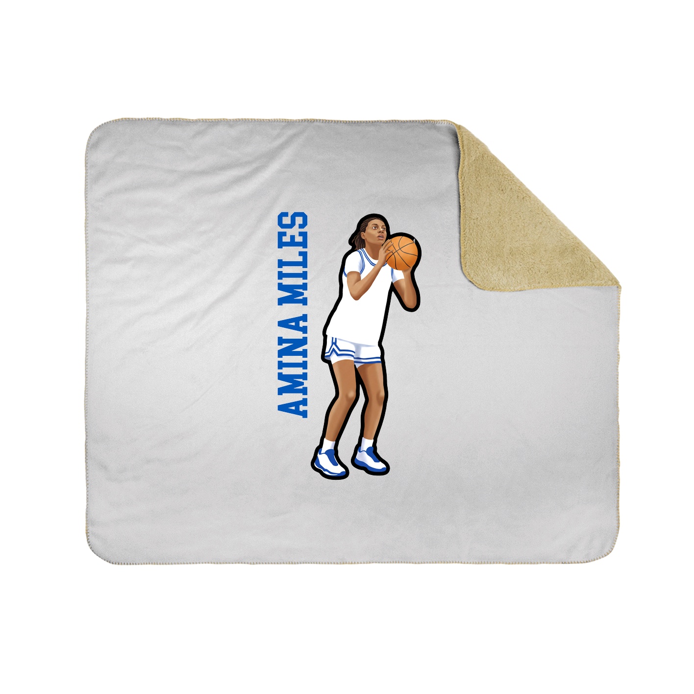 Throw Blanket — Name Vertical in White