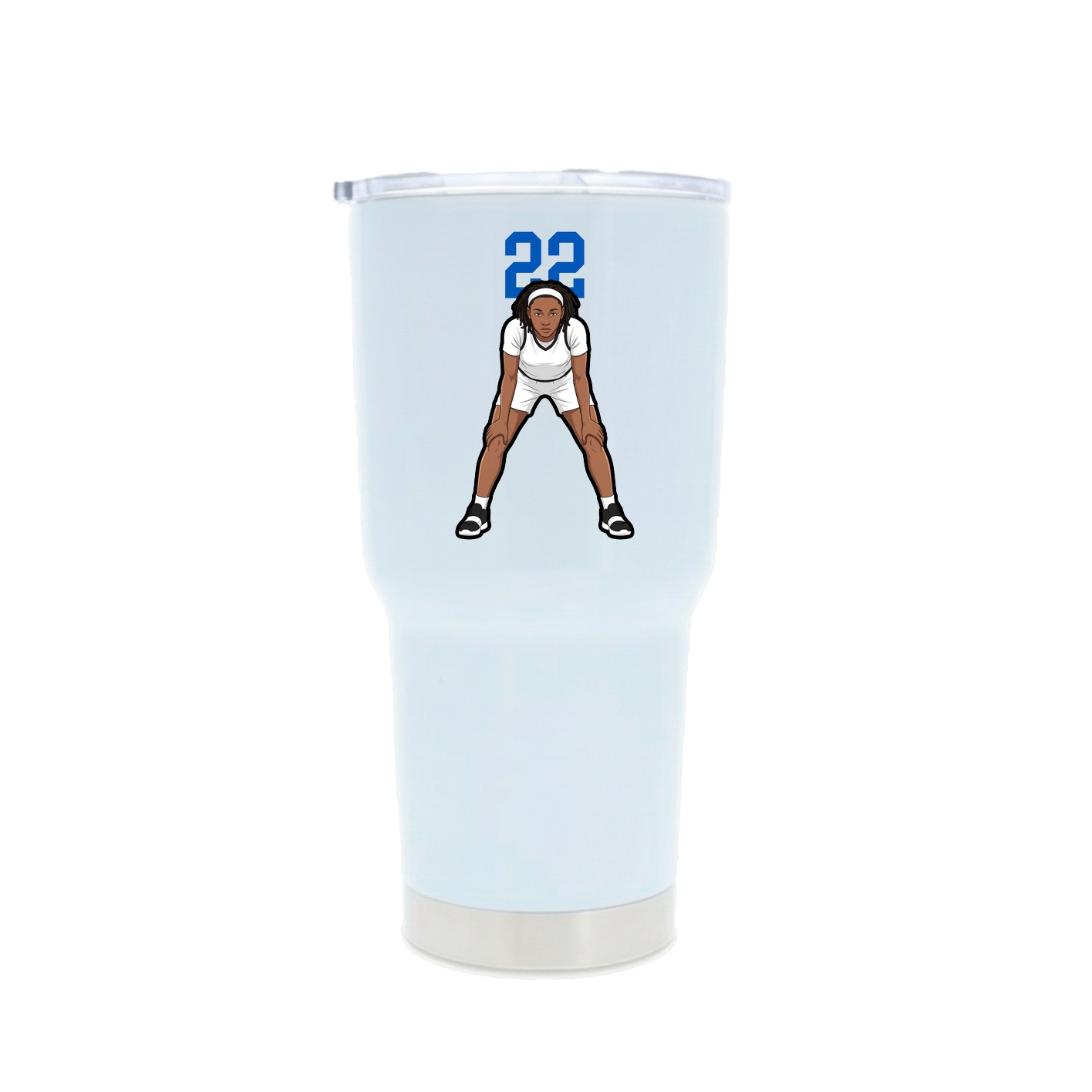 30oz Stainless Steel Tumbler — Number Top in White