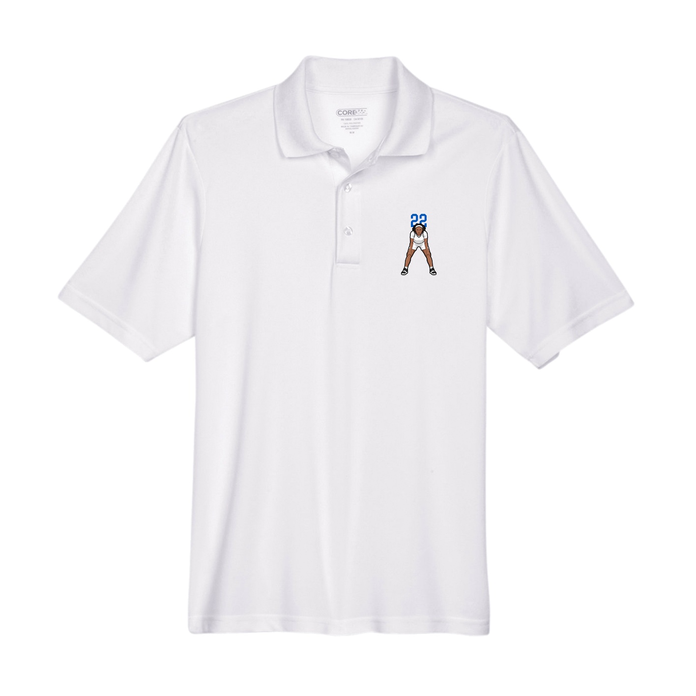 Performance Polo — Number Top in White
