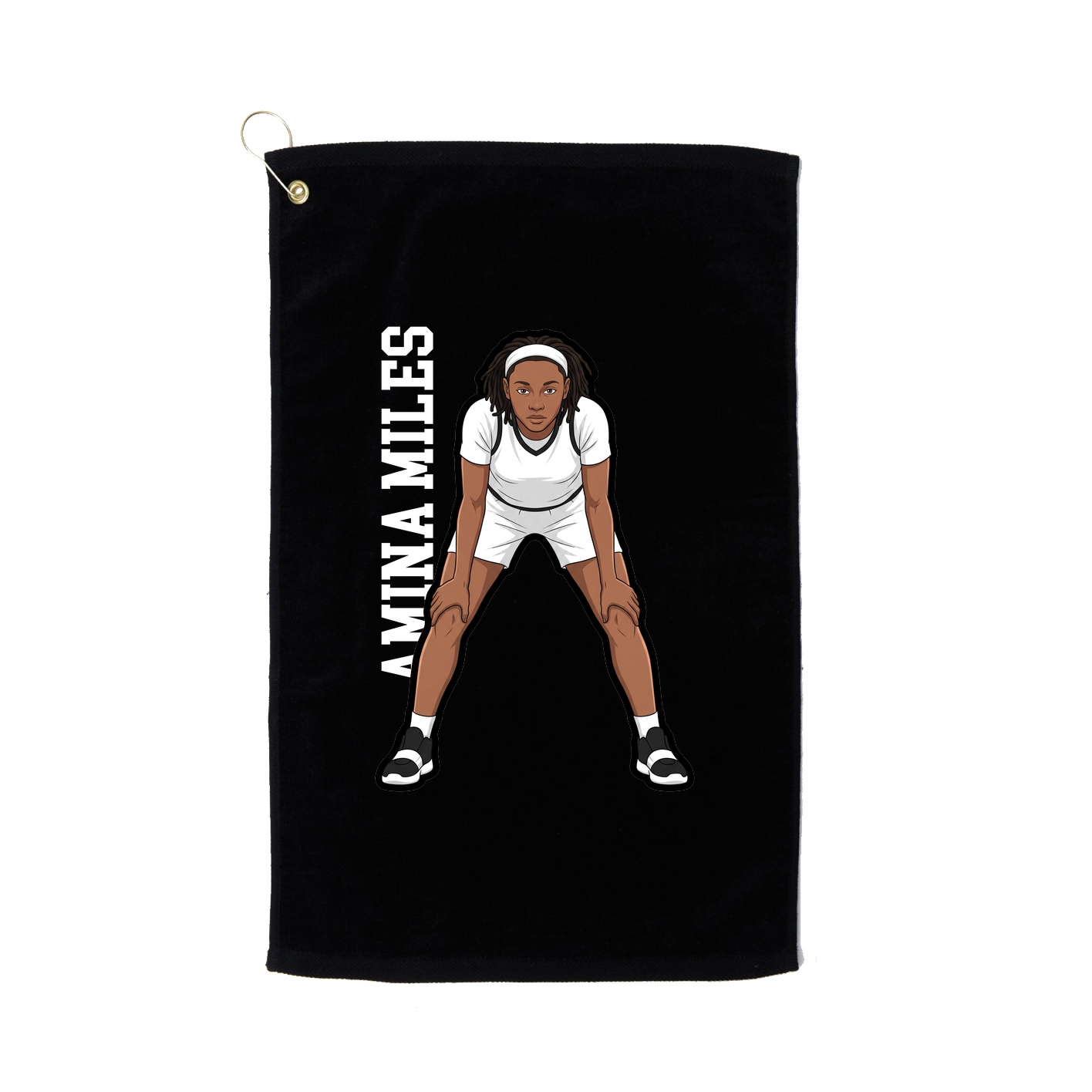 Golf Towel — Name Vertical in Black