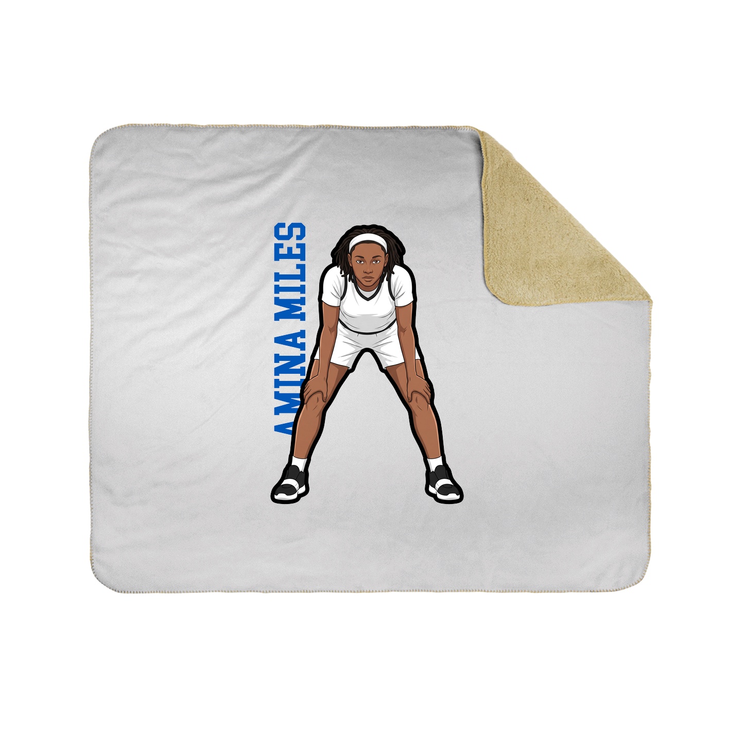 Throw Blanket — Name Vertical in White