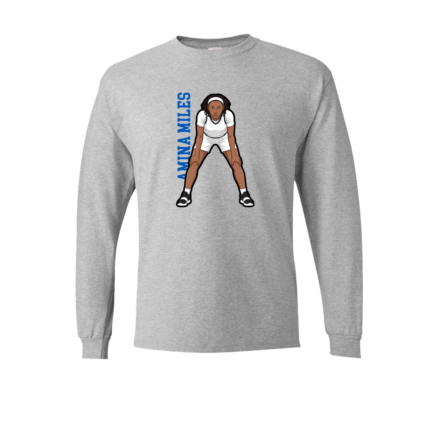 Long Sleeve Tee — Name Vertical in Grey