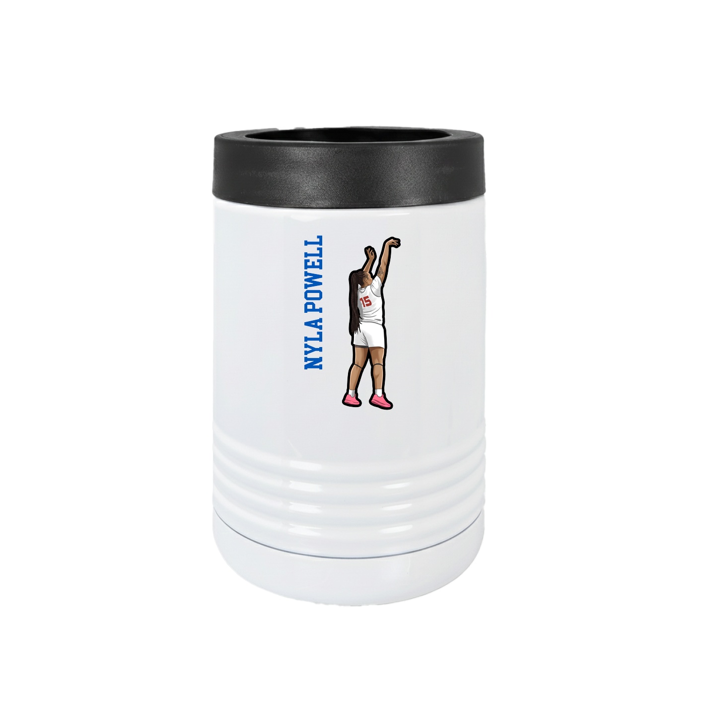 Beverage Holder — Name Vertical in White