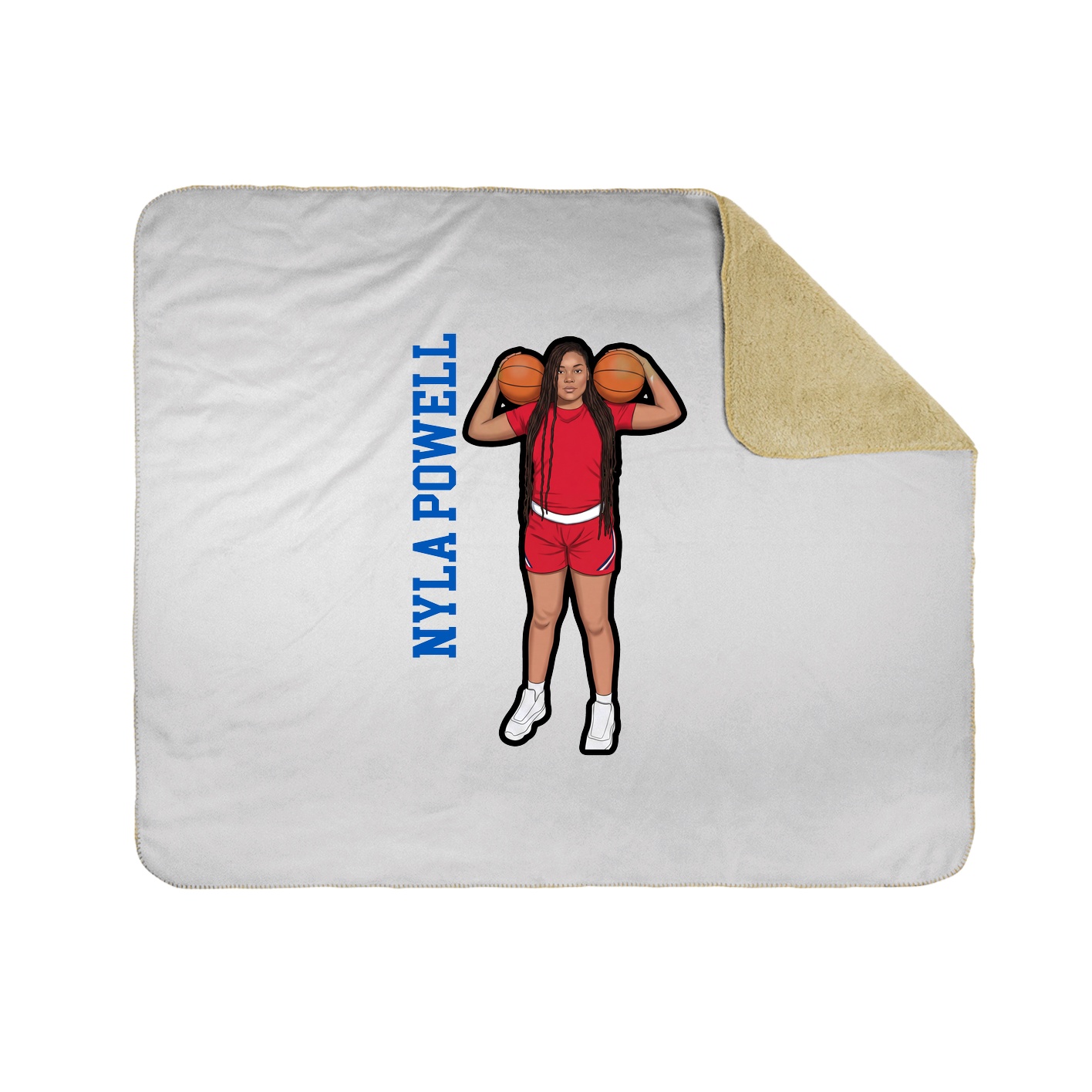 Throw Blanket — Name Vertical in White
