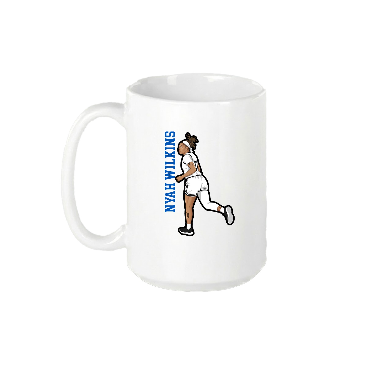15oz Coffee Mug — Name Vertical in White