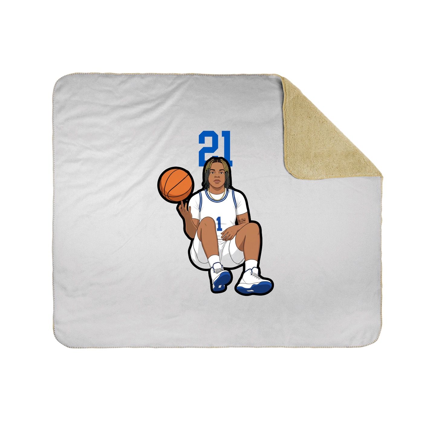 Throw Blanket — Number Top in White