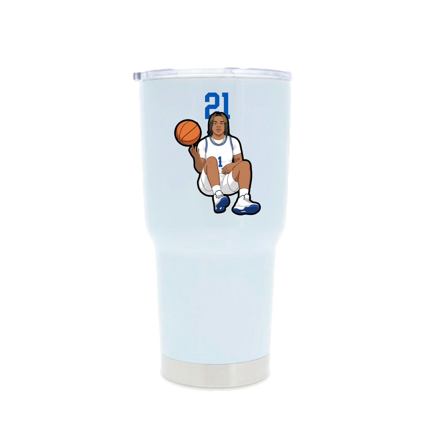 30oz Stainless Steel Tumbler — Number Top in White