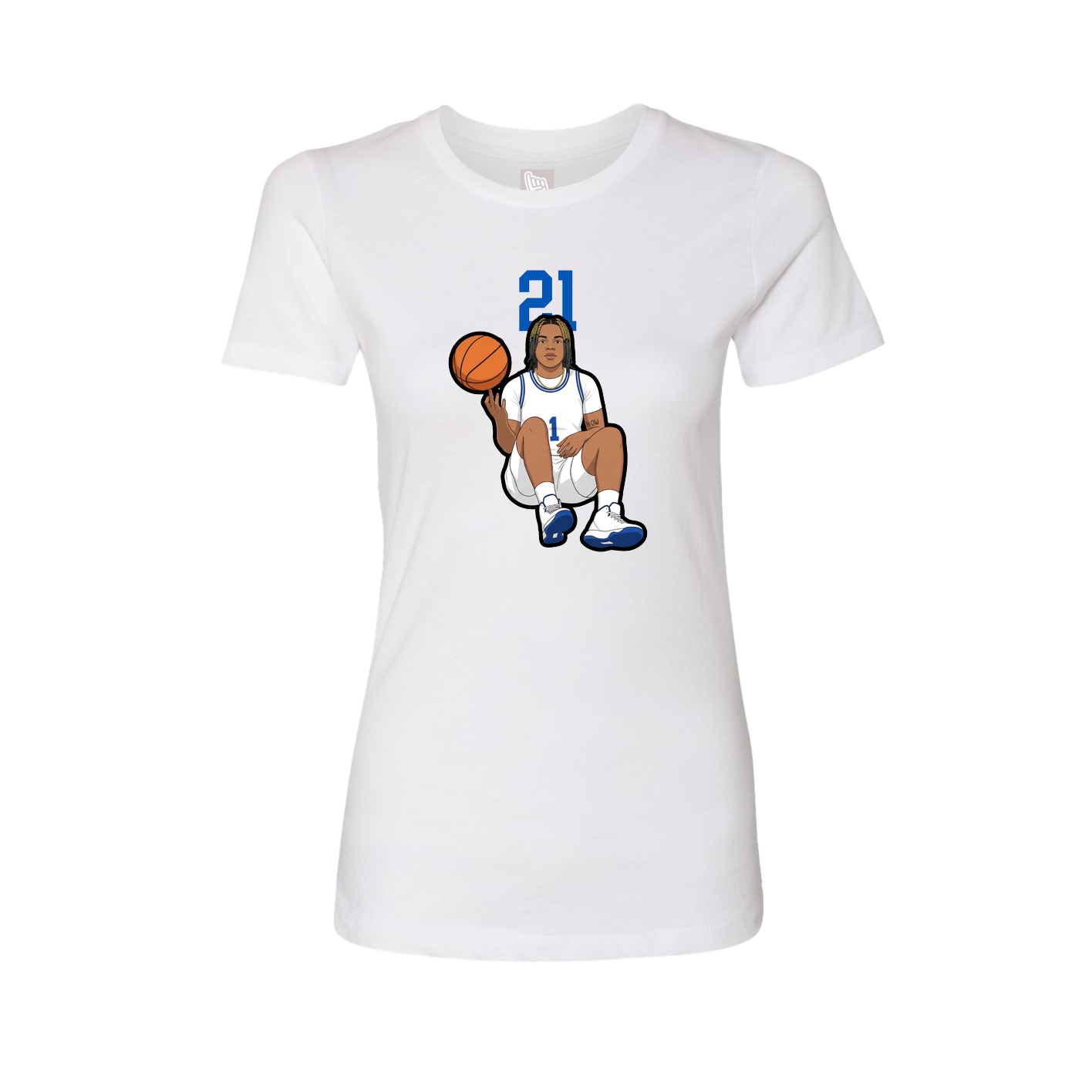 Womens Tee — Number Top in White