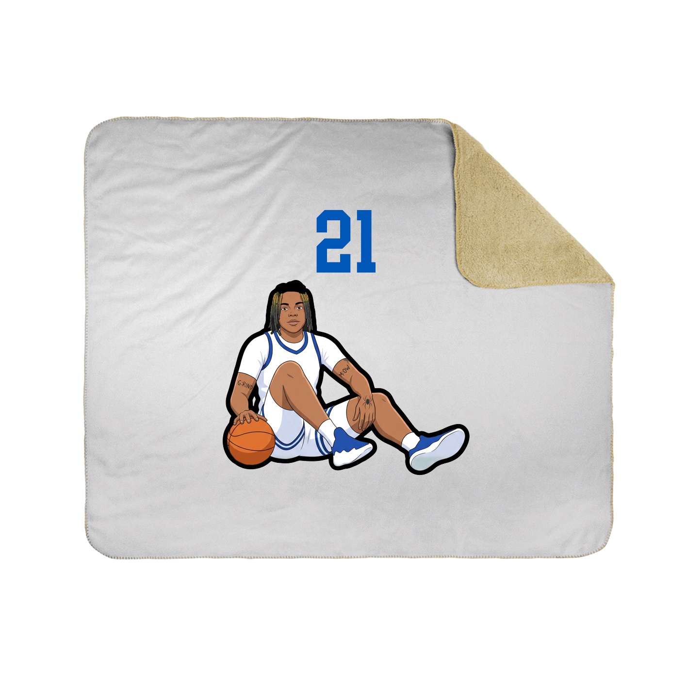 Throw Blanket — Number Top in White