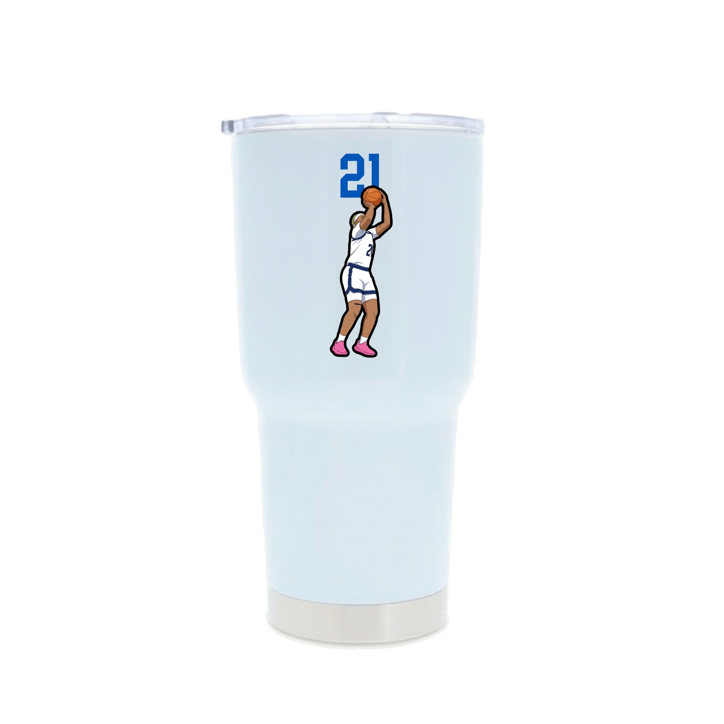 30oz Stainless Steel Tumbler — Number Top in White
