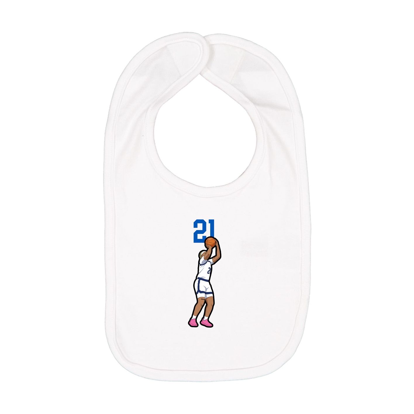 Infant Bib — Number Top in White