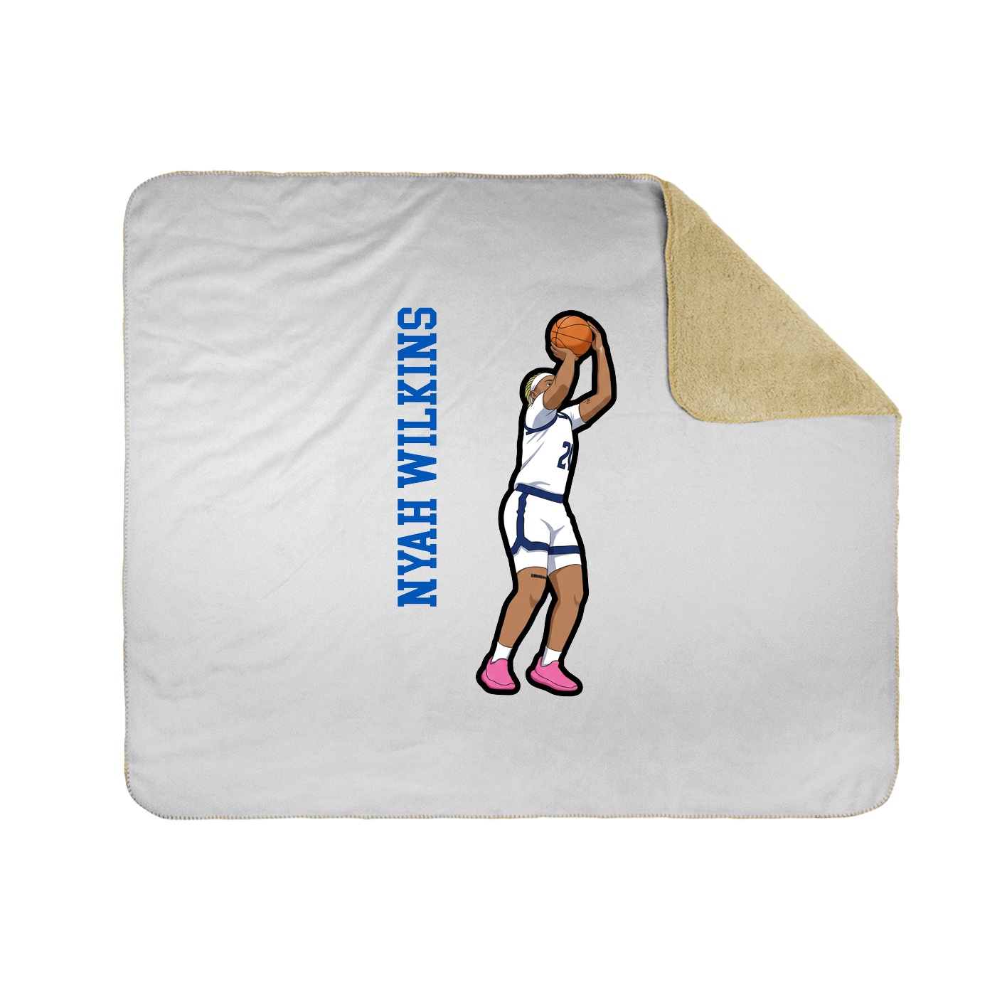 Throw Blanket — Name Vertical in White