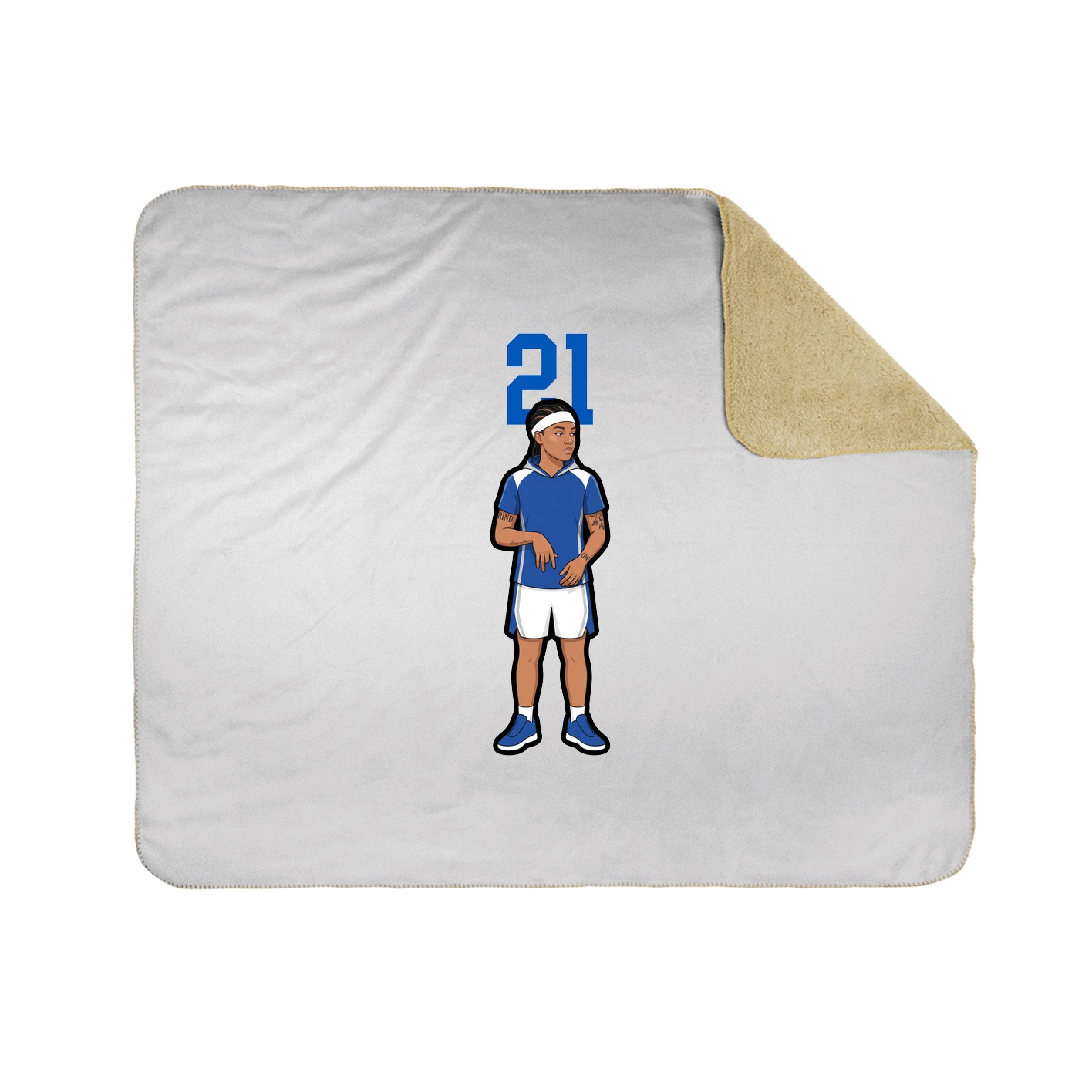 Throw Blanket — Number Top in White