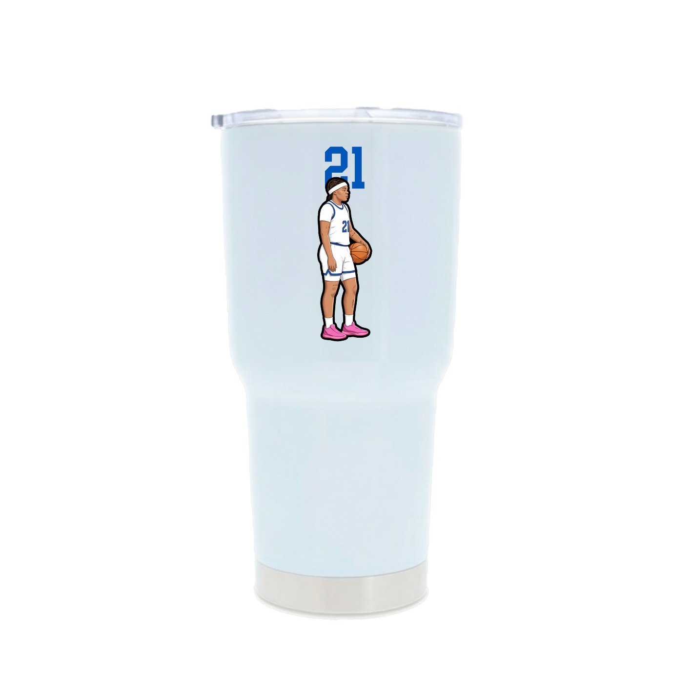 30oz Stainless Steel Tumbler — Number Top in White