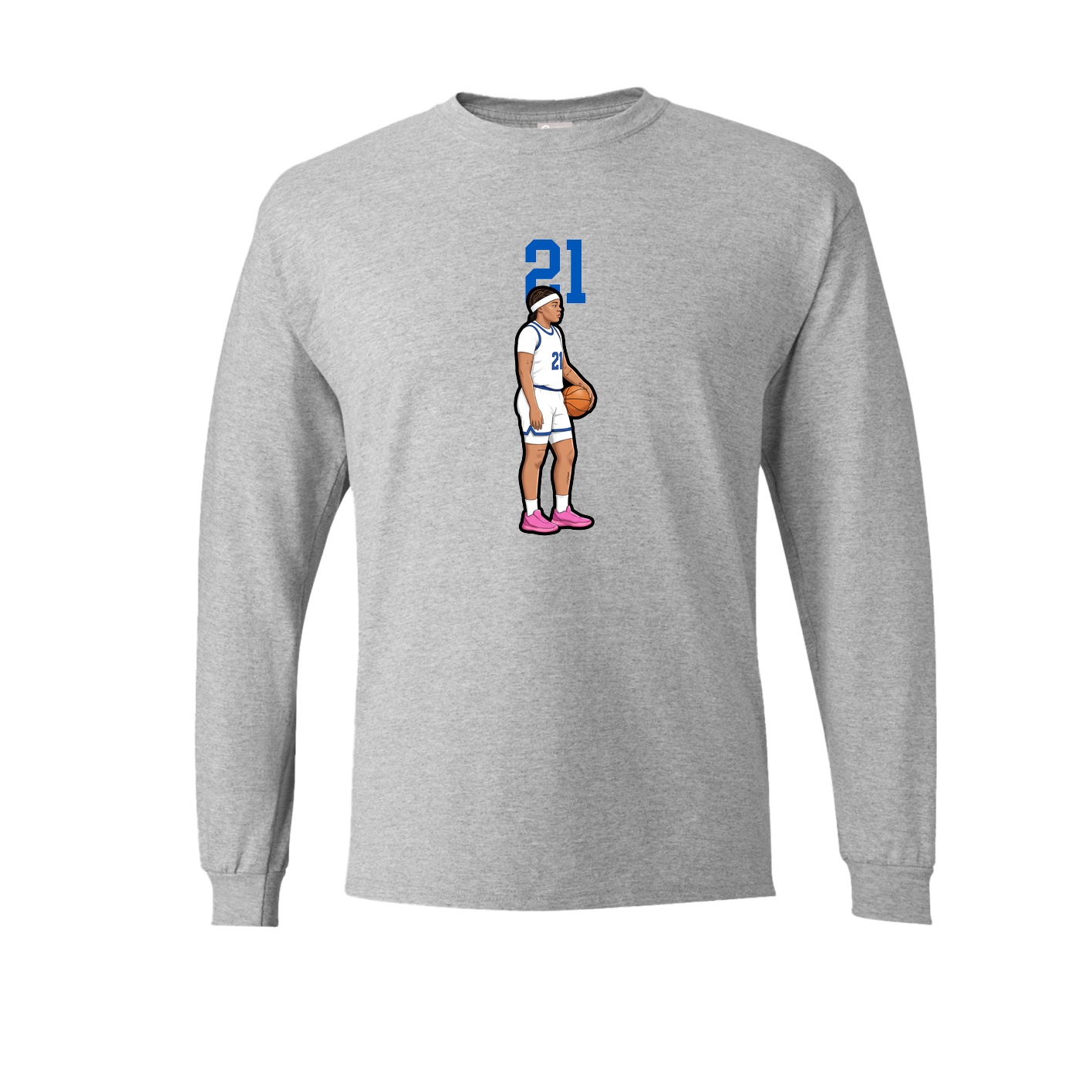 Long Sleeve Tee — Number Top in Grey