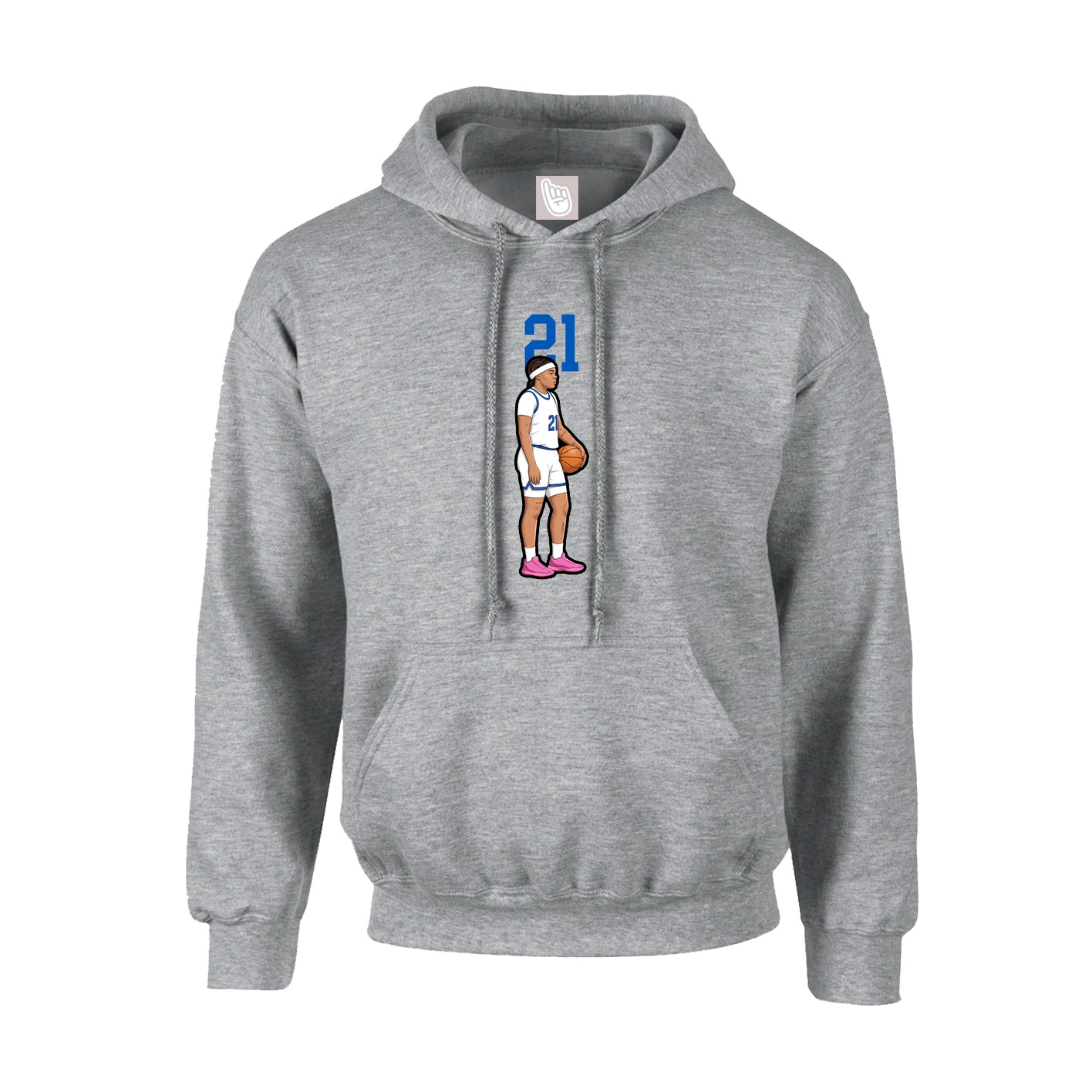 Youth Hoodie — Number Top in Grey