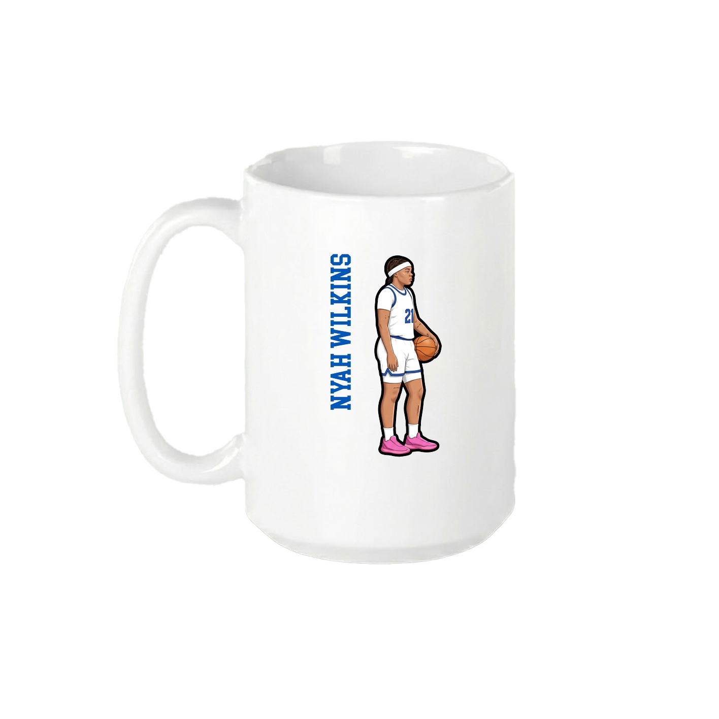 15oz Coffee Mug — Name Vertical in White