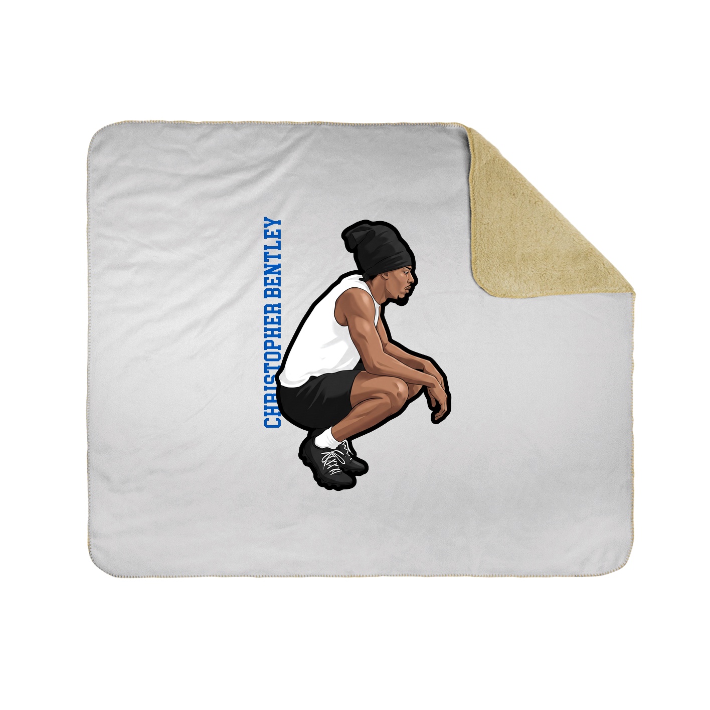 Throw Blanket — Name Vertical in White
