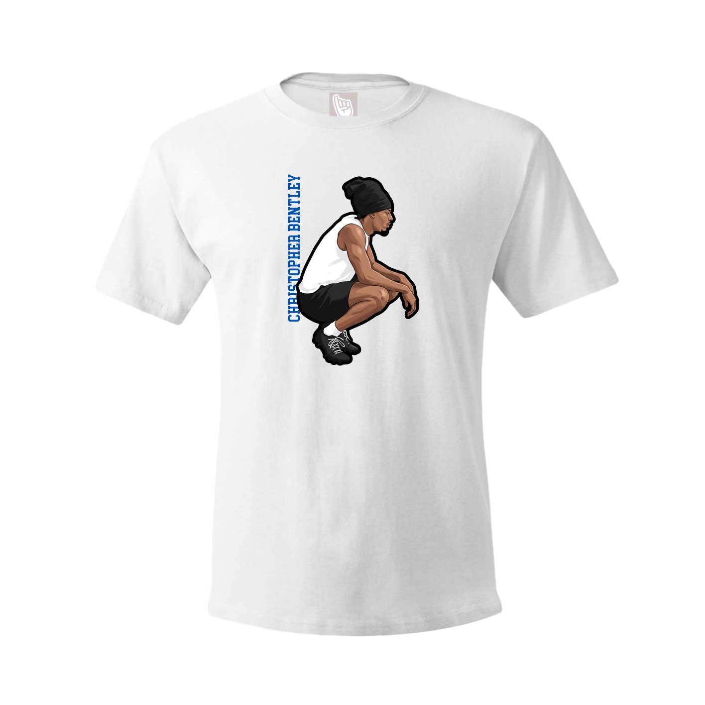 Youth Tee — Name Vertical in White