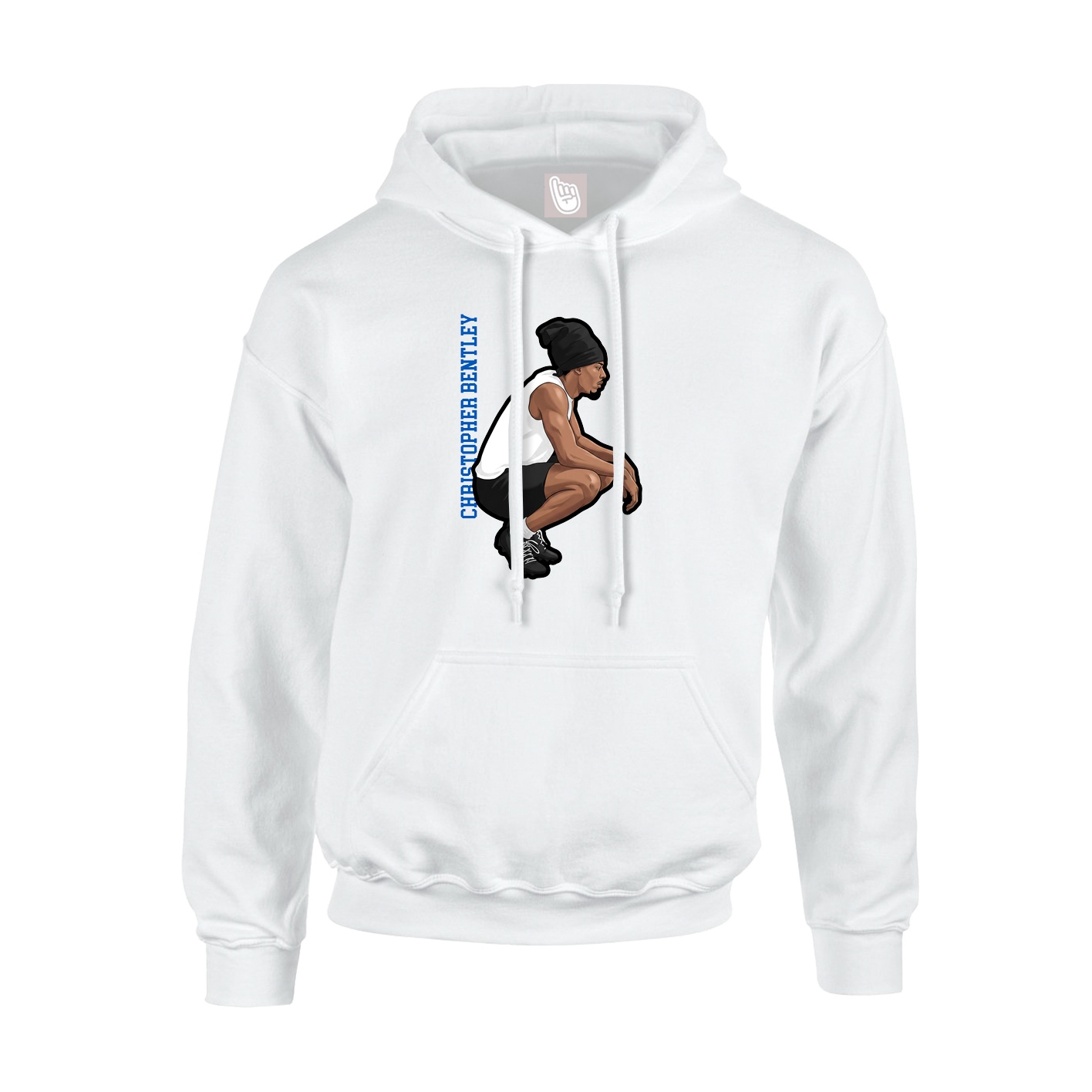 Hoodie — Name Vertical in White
