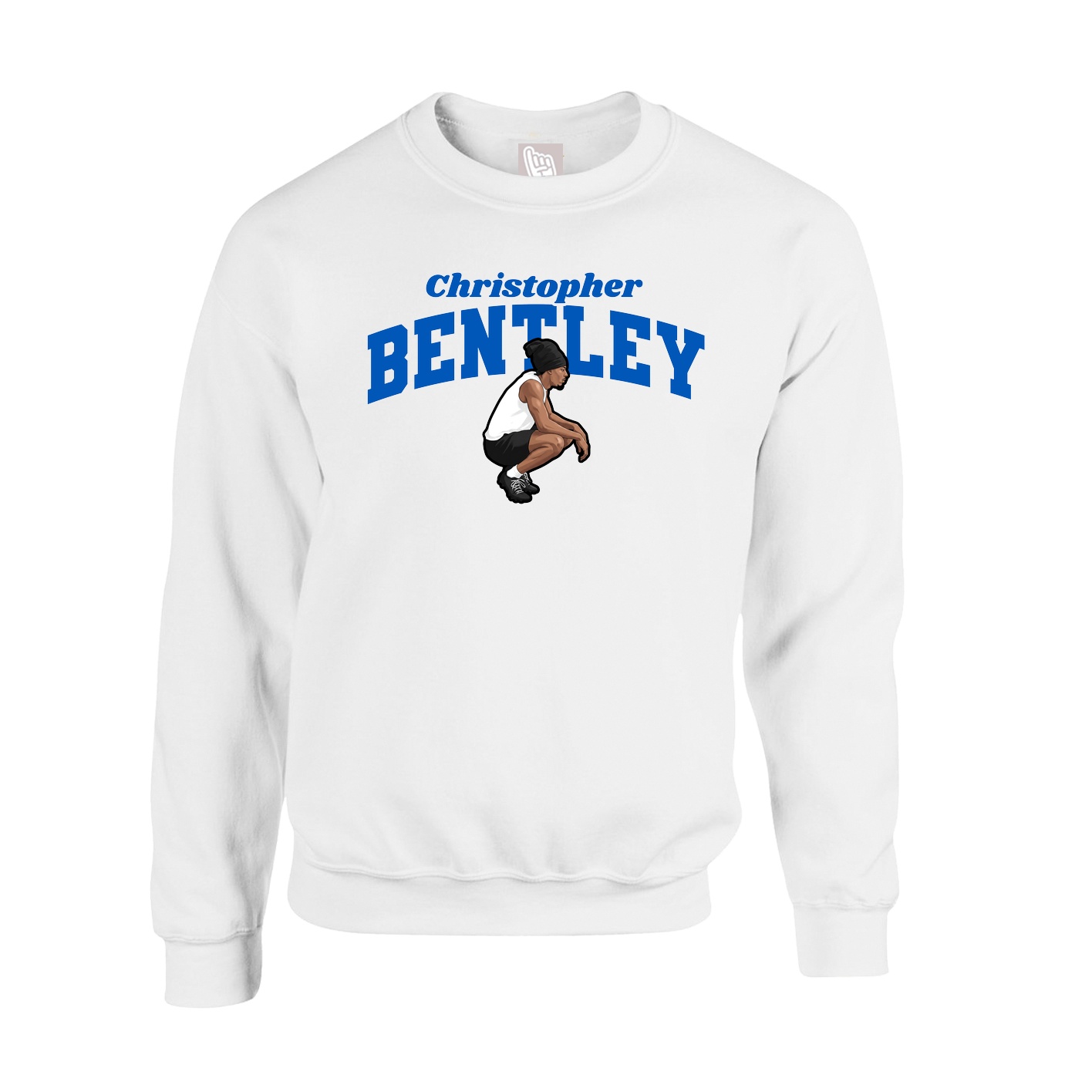 Fleece Crew — Signature Arch in White