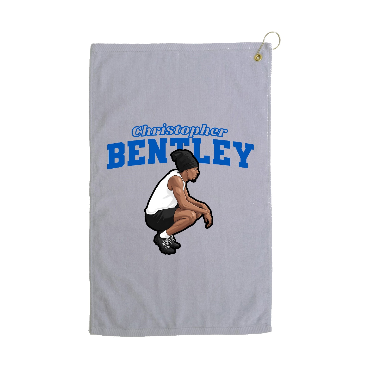 Golf Towel — Name Arch in Grey