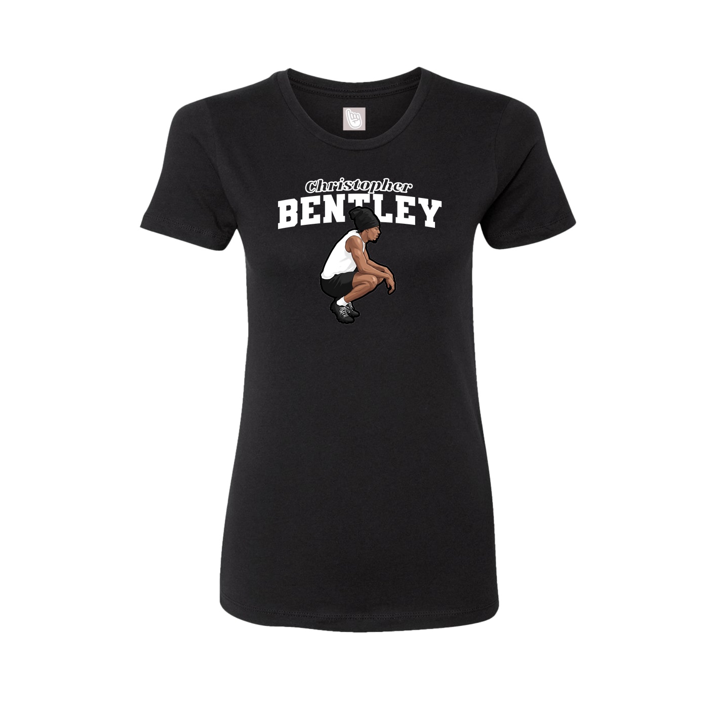 Fitted Women's Tee — Name Arch in Black