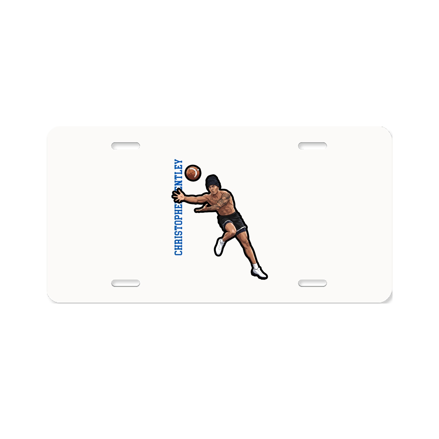 License Plate — Name Vertical in Classic