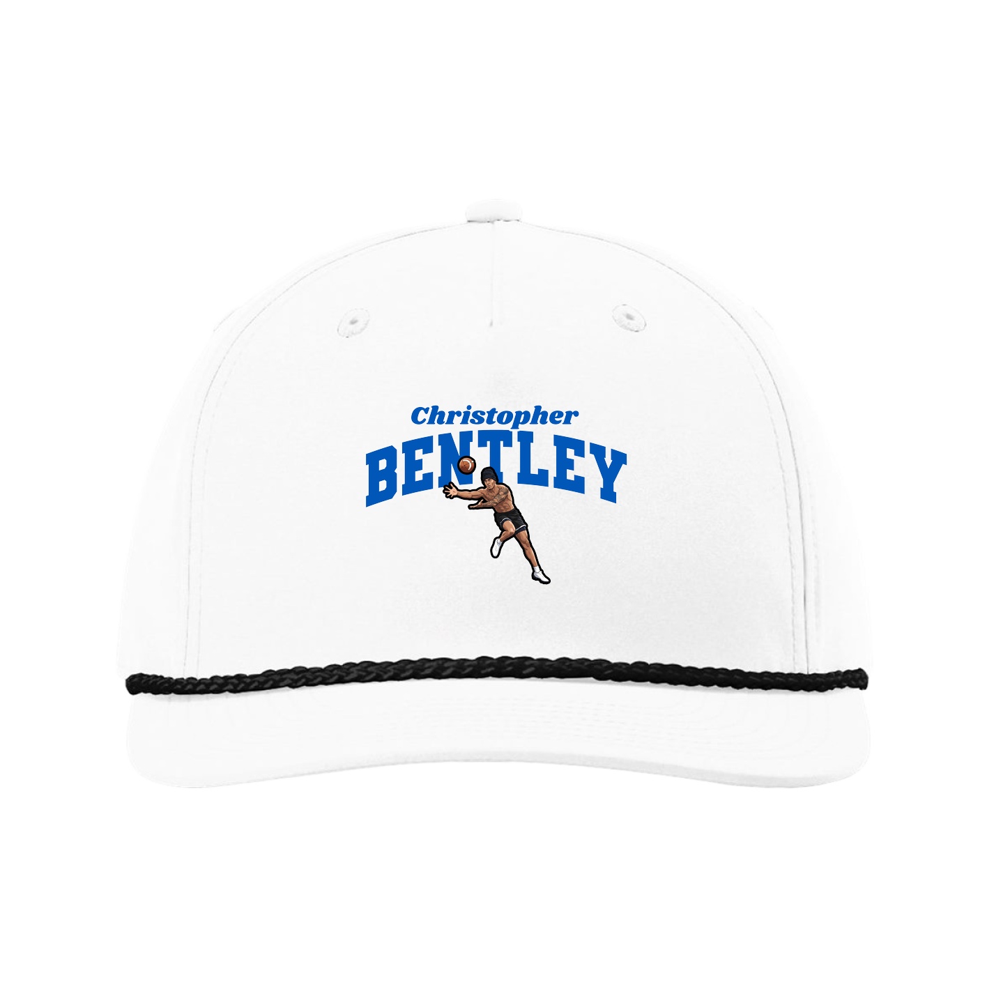 Five-Panel Classic Rope Cap — Signature Arch in White
