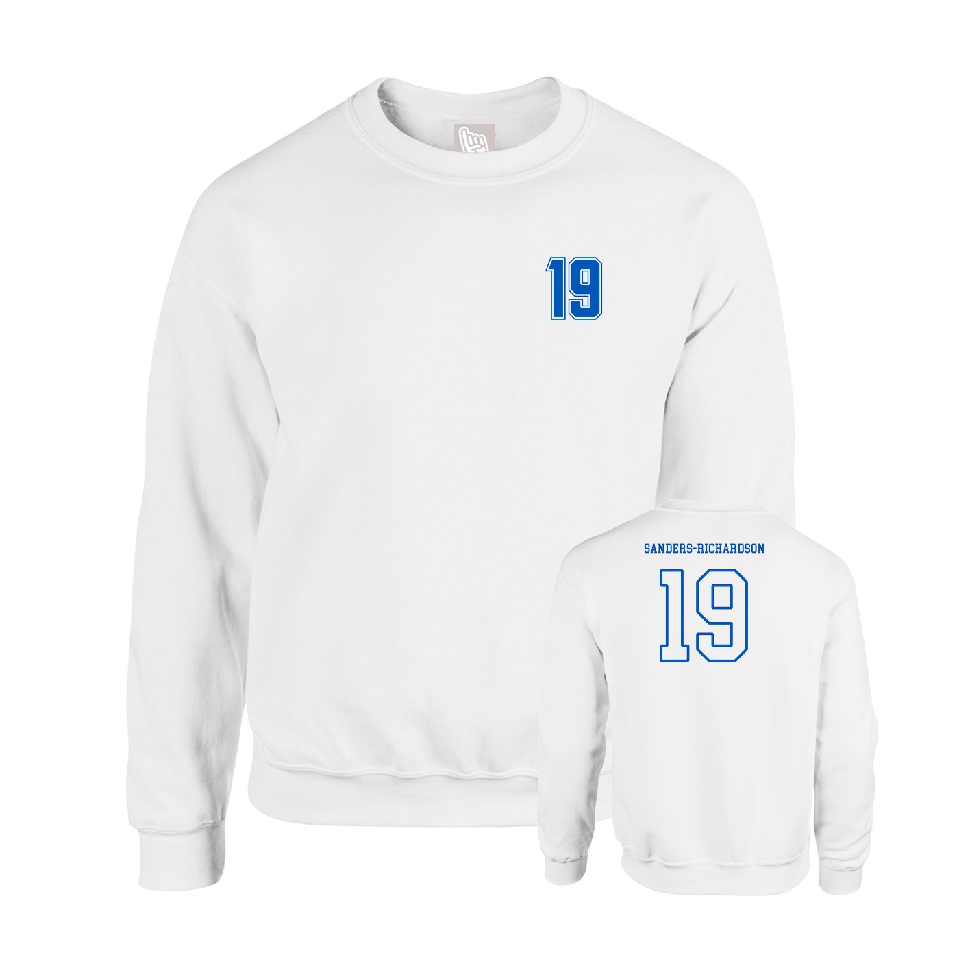 Fleece Crew — Chest Back in White