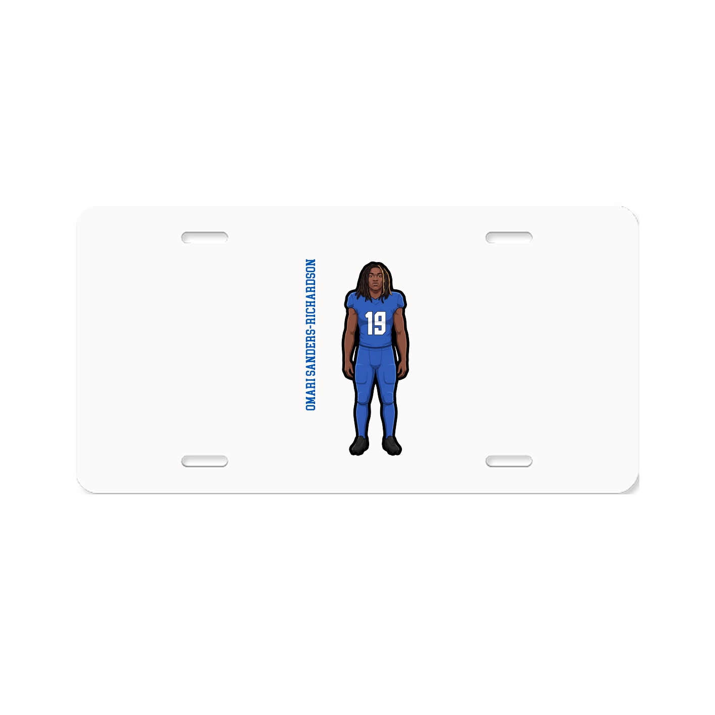 License Plate — Name Vertical in Classic
