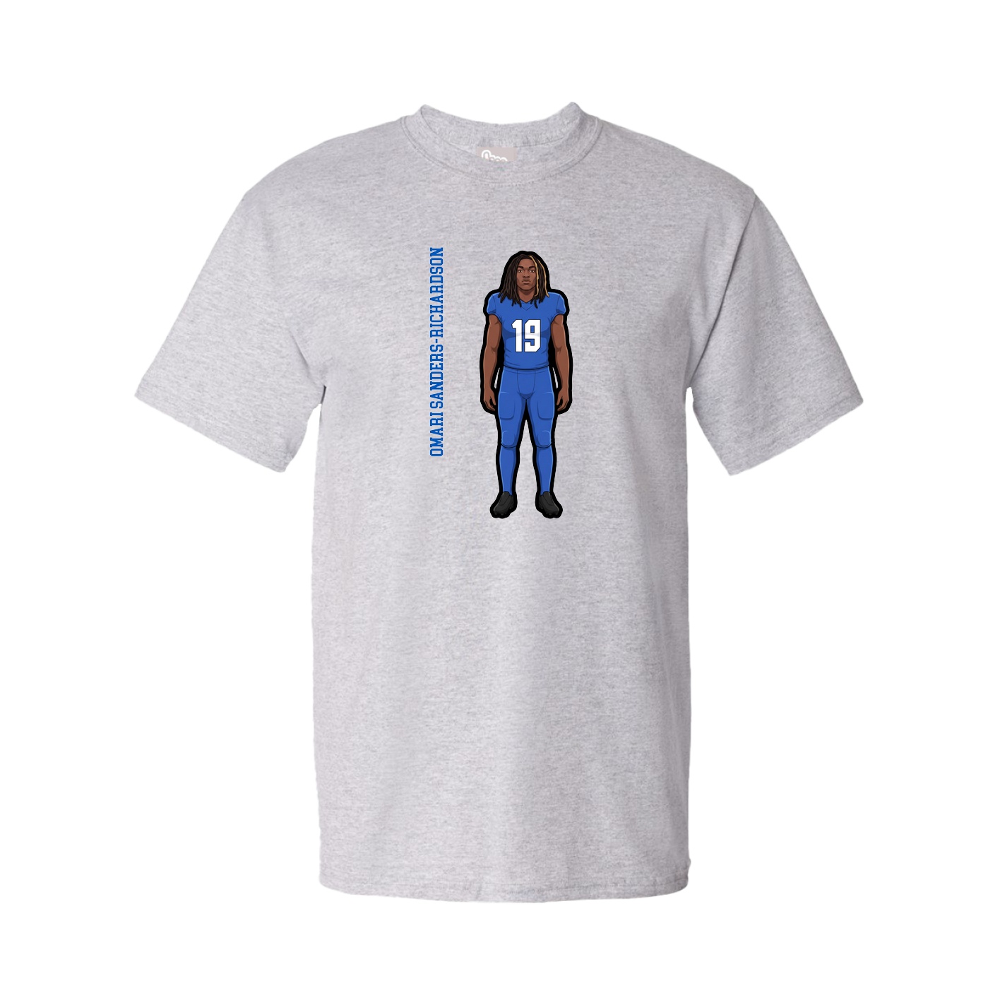 Youth Tee — Name Vertical in Grey