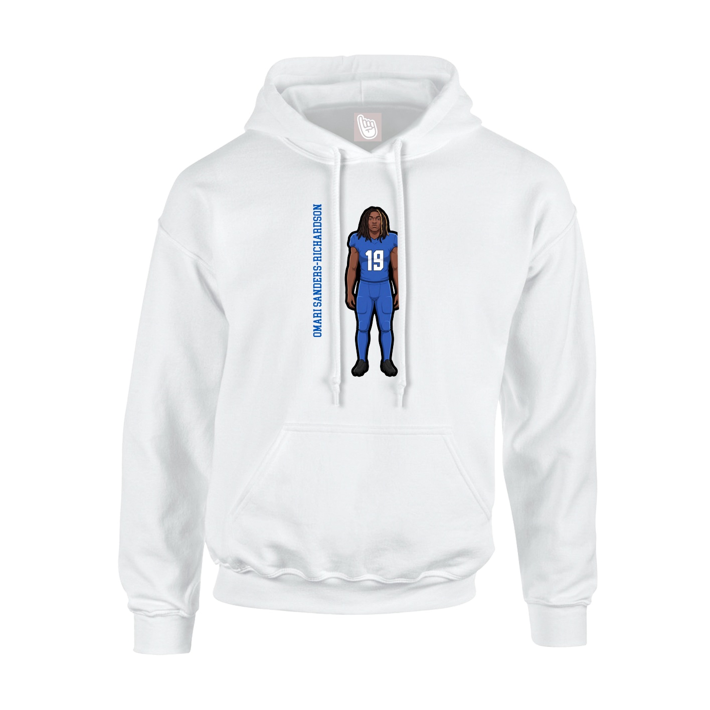 Hoodie — Name Vertical in White