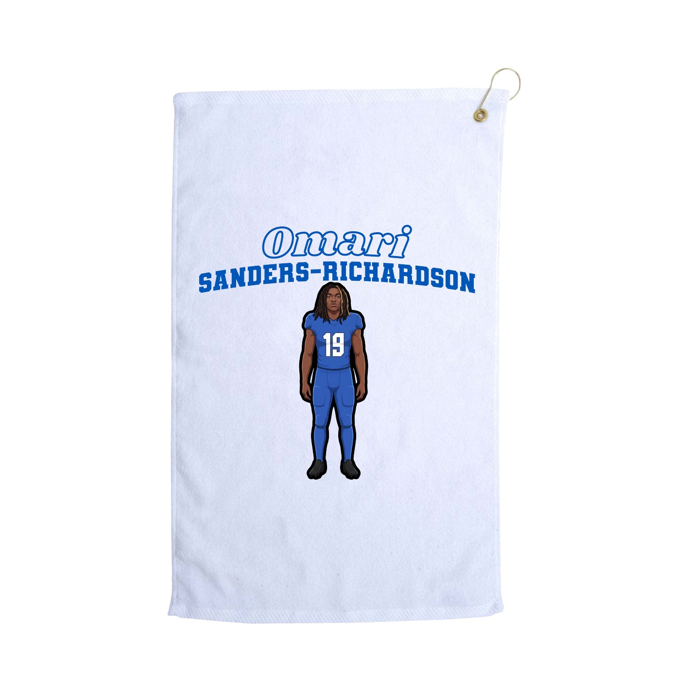 Golf Towel — Name Arch in White